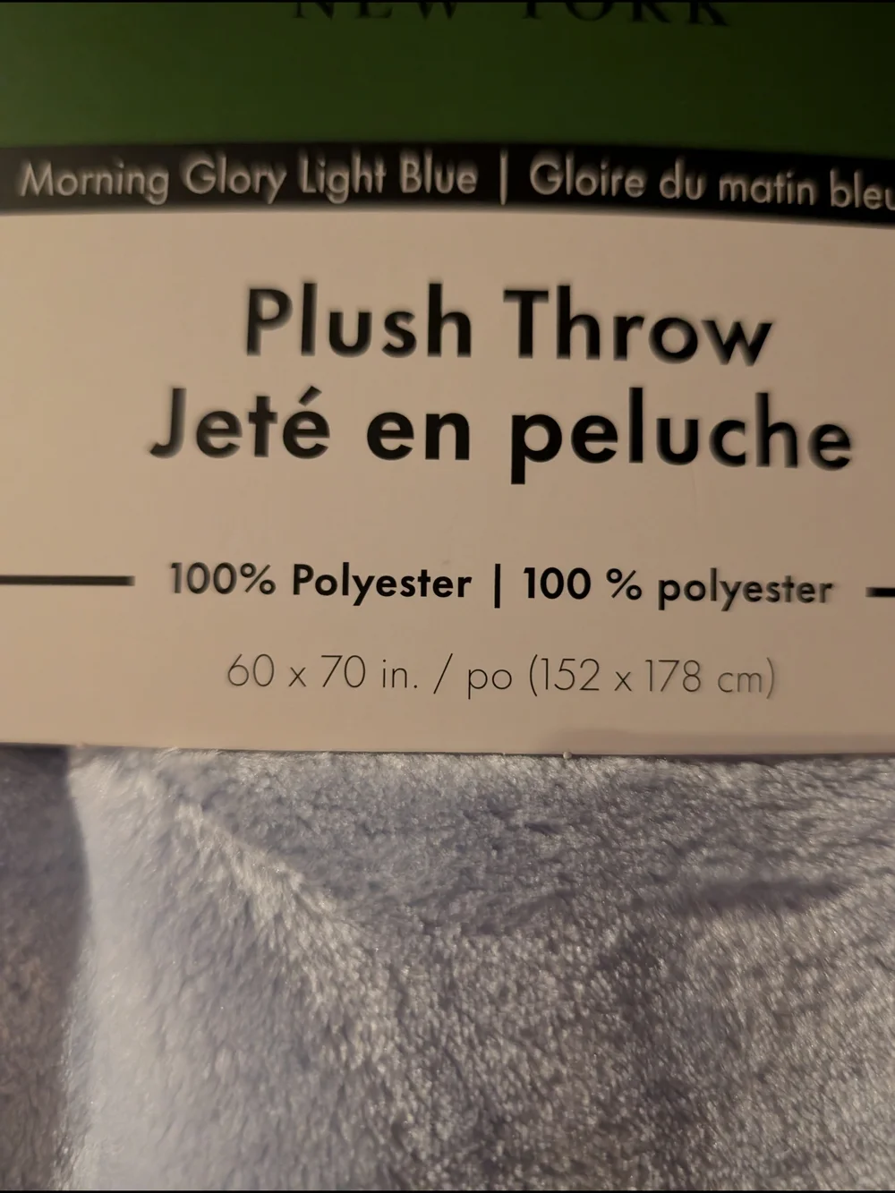 Kate Spade Plush Throw Light Blue
